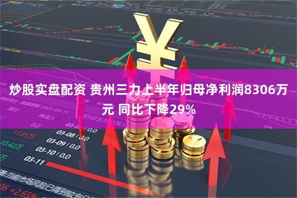 炒股实盘配资 贵州三力上半年归母净利润8306万元 同比下降29%